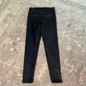 Cozy Fleece Lined Faux Leather Black Leggings Size Small NWOT